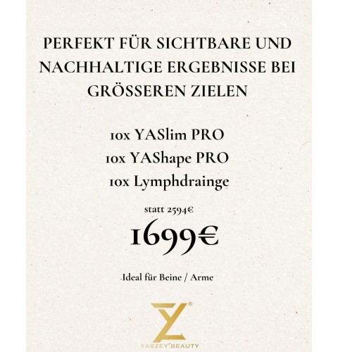 Bodyforming-Paket 5 – Nachhaltige Ergebnisse (10x YASlim Pro, YAShape Pro, Lymphdrainage)