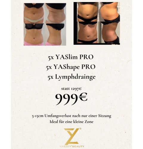 Bodyforming-pakket 1 – Kleine zones (5x YASlim Pro, YAShape Pro, lymfedrainage)